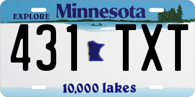 MN license plate 431TXT