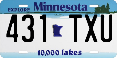 MN license plate 431TXU