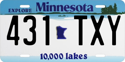 MN license plate 431TXY