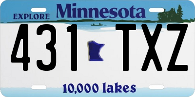 MN license plate 431TXZ