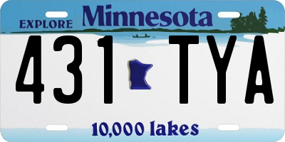 MN license plate 431TYA