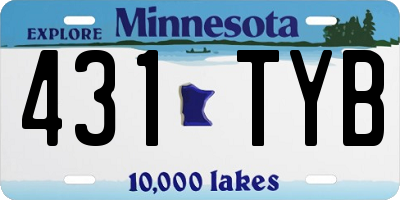 MN license plate 431TYB
