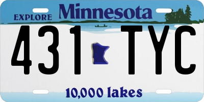 MN license plate 431TYC