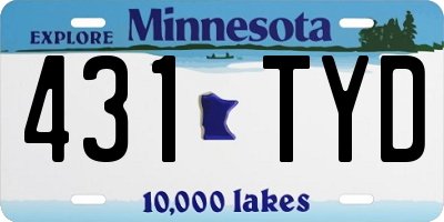 MN license plate 431TYD