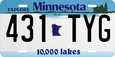 MN license plate 431TYG