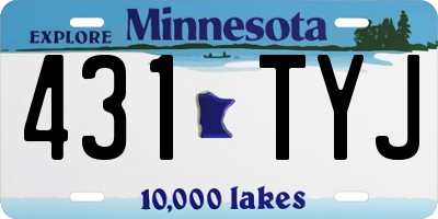 MN license plate 431TYJ