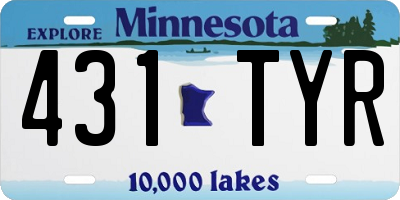 MN license plate 431TYR