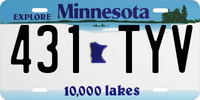 MN license plate 431TYV