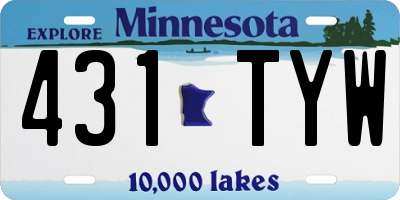 MN license plate 431TYW