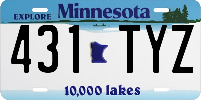 MN license plate 431TYZ