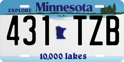 MN license plate 431TZB