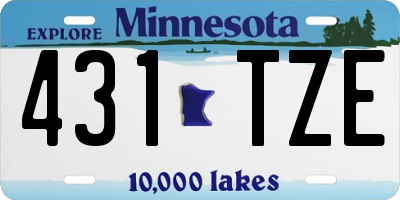 MN license plate 431TZE