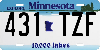 MN license plate 431TZF