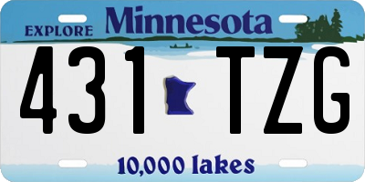 MN license plate 431TZG