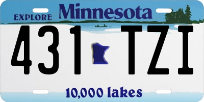 MN license plate 431TZI