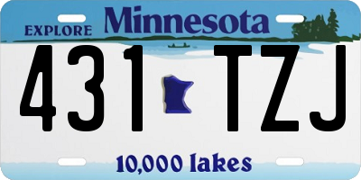 MN license plate 431TZJ