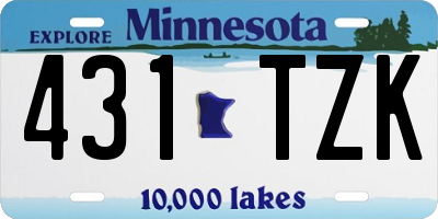 MN license plate 431TZK
