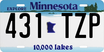 MN license plate 431TZP