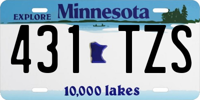 MN license plate 431TZS