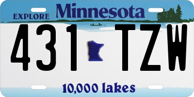 MN license plate 431TZW