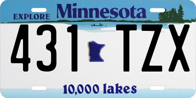 MN license plate 431TZX