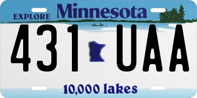 MN license plate 431UAA
