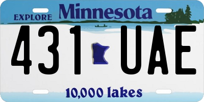 MN license plate 431UAE