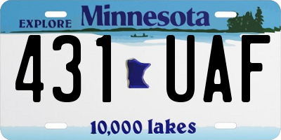 MN license plate 431UAF