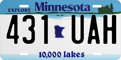 MN license plate 431UAH