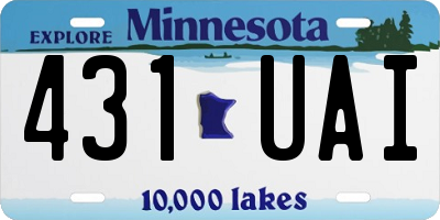 MN license plate 431UAI