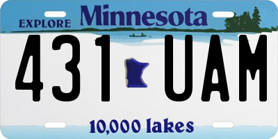 MN license plate 431UAM