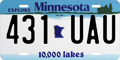 MN license plate 431UAU