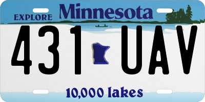 MN license plate 431UAV