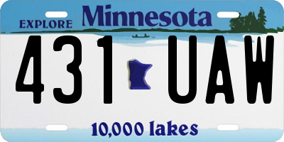 MN license plate 431UAW
