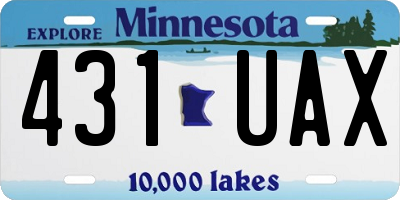 MN license plate 431UAX
