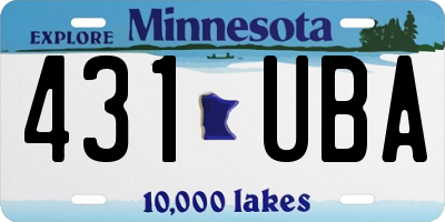 MN license plate 431UBA