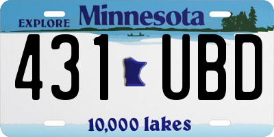 MN license plate 431UBD