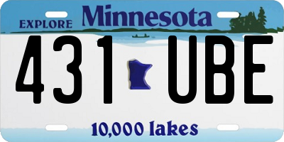 MN license plate 431UBE