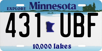 MN license plate 431UBF