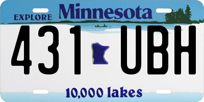 MN license plate 431UBH