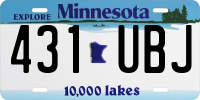 MN license plate 431UBJ