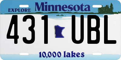 MN license plate 431UBL