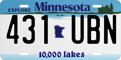 MN license plate 431UBN