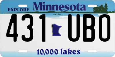 MN license plate 431UBO