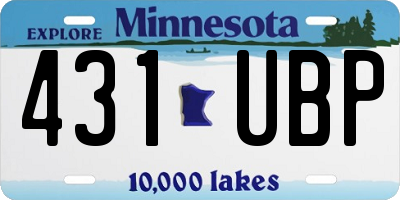 MN license plate 431UBP