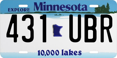MN license plate 431UBR