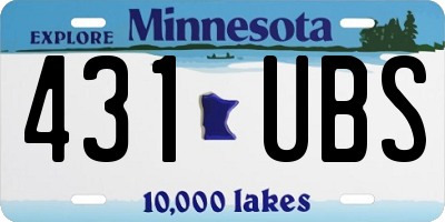 MN license plate 431UBS