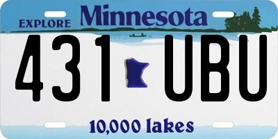 MN license plate 431UBU