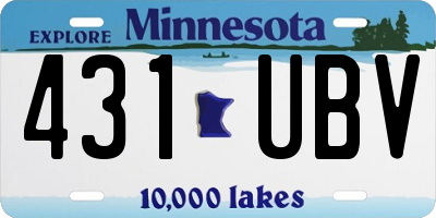MN license plate 431UBV