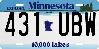 MN license plate 431UBW